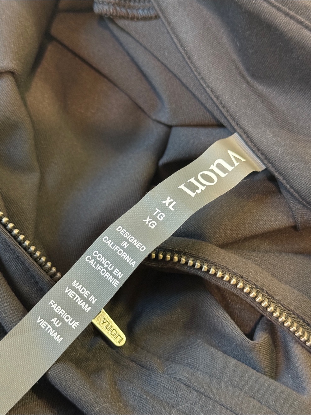 VUORI Halo Mini Track Jacket BLACK‎ SIZE XL NWT - Picture 4 of 4